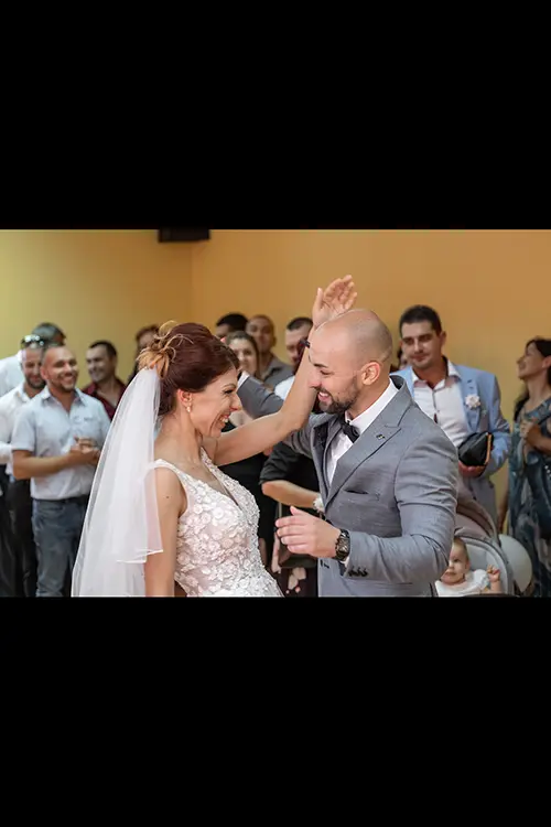 Color wedding photo by Lucas Georgiev. High emotions on saying 'yes'. Place: Lovech, Bulgaria