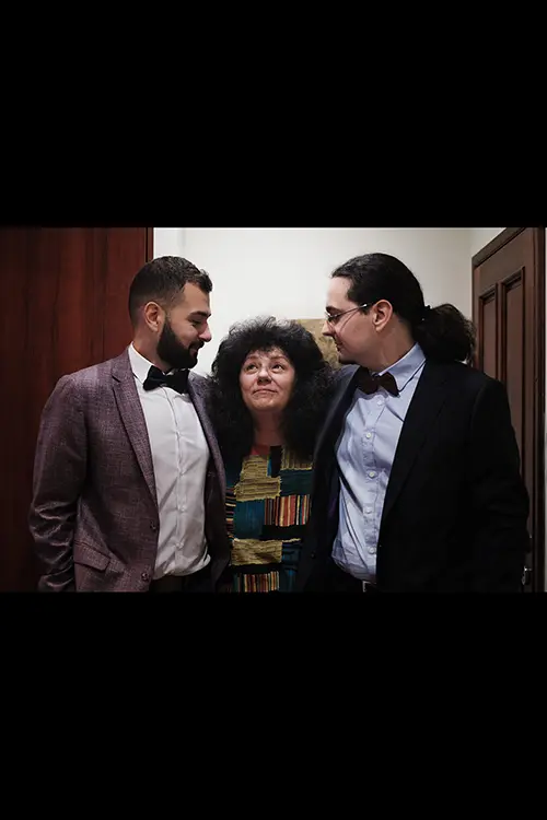Color wedding photo by Lucas Georgiev. Happy mother with two kind boys. Place: Ruse, Bulgaria